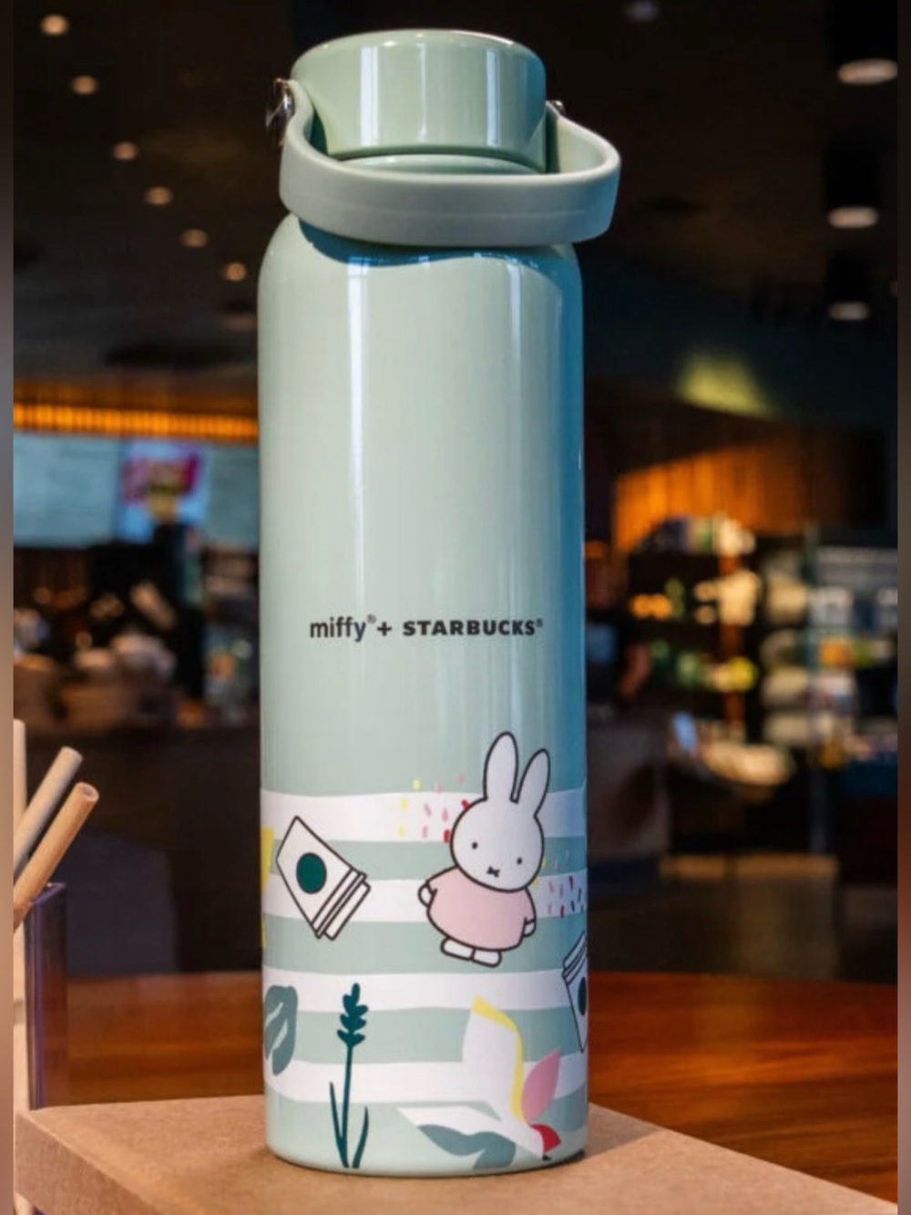 New In Box Miffy x Starbucks Stainless Steel Water Bottle with Handle